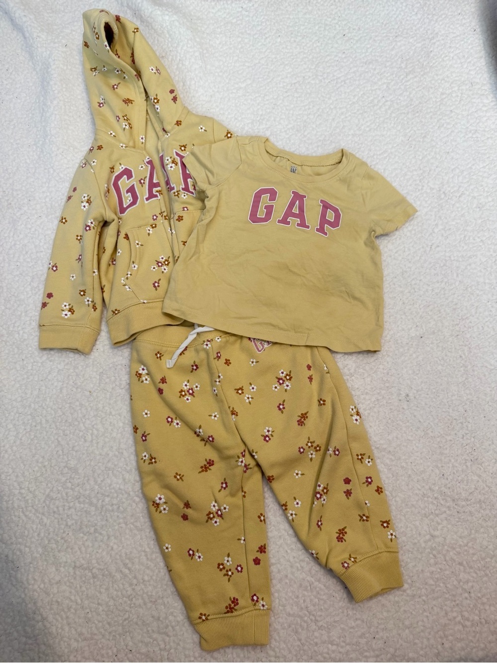 GAP Kids Floral 3-Piece Hoodie Tee & Joggers Set